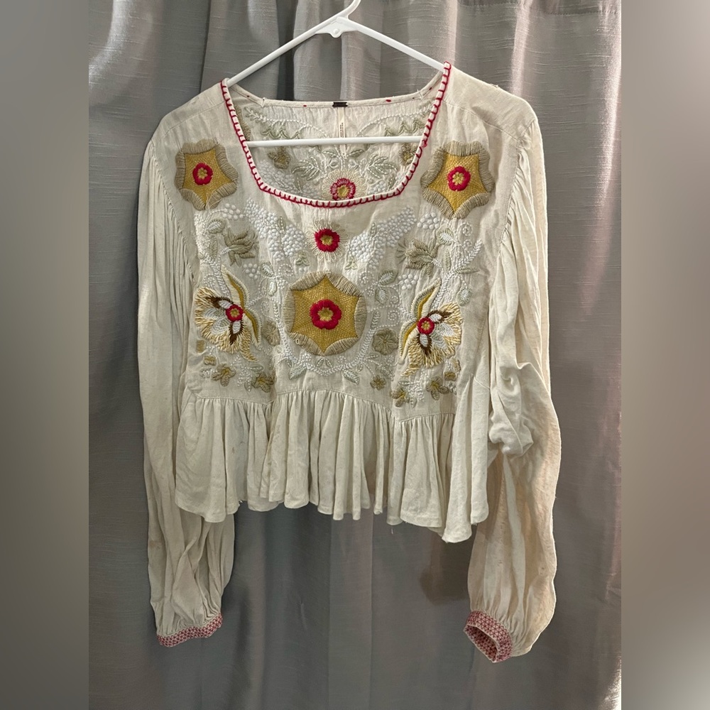 Free people floral embroidered top